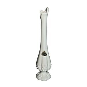 Fenton Hobnail Swung Vase Bud Vase Milk Glass Small Footed White Vintage 10.5”